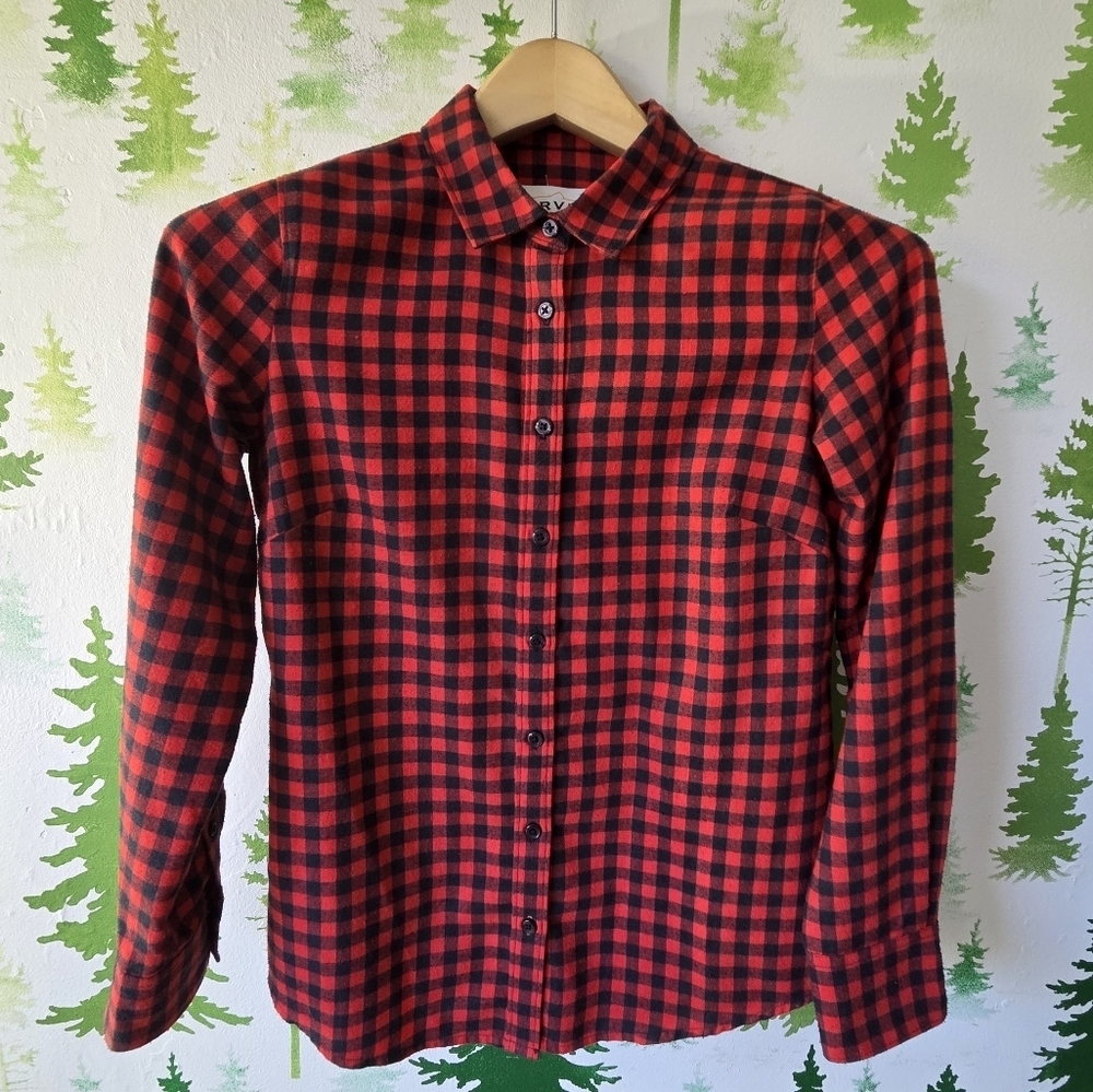 Orvis Red and Black Checkered Women's Button Down Shirt